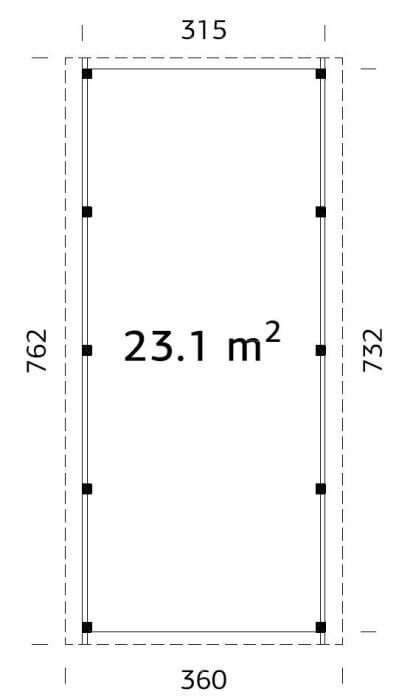 Autokatos Karl 23,1 m² vajalla hinta ja tiedot | Piharakennukset | hobbyhall.fi