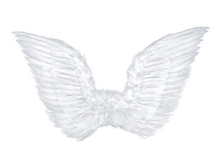 Sparnai Angel's Wings, balti, 75x45 cm, 1 pak/1 vnt hinta ja tiedot | Naamiaisasut | hobbyhall.fi