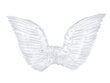 Sparnai Angel's Wings, balti, 75x45 cm, 1 pak/1 vnt hinta ja tiedot | Naamiaisasut | hobbyhall.fi