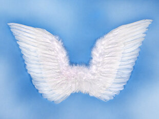 Sparnai Angel's Wings, balti, 75x45 cm, 1 pak/1 vnt hinta ja tiedot | Naamiaisasut | hobbyhall.fi