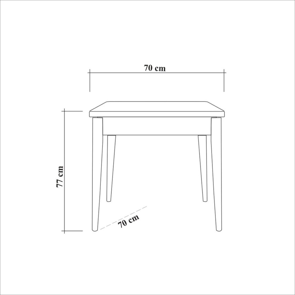 Ruokapöytä Asir, 70x77x70cm, musta/ruskea hinta ja tiedot | Ruokapöydät | hobbyhall.fi