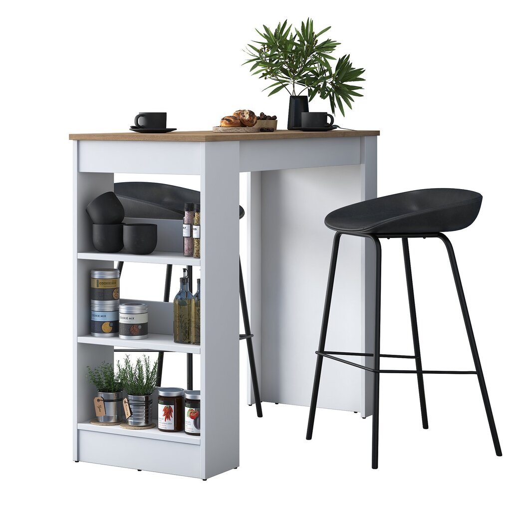 Keittiön pöytä Asir, 120x100x50cm, valkoinen/beige hinta ja tiedot | Ruokapöydät | hobbyhall.fi