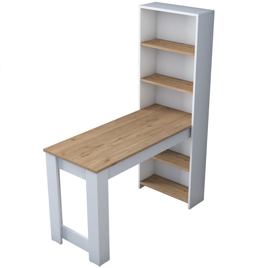 Työpöytä Asir, 120x153,6x53,8cm, valkoinen hinta ja tiedot | Tietokonepöydät ja työpöydät | hobbyhall.fi