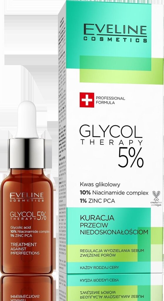 Eveline Glycol Therapy 5% 18ml hinta ja tiedot | Kasvoöljyt ja seerumit | hobbyhall.fi