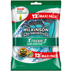 Kertakäyttöinen partahöylä Wilkinson Sword Xtreme3Pure Sensitive 12 kpl hinta ja tiedot | Parranajo ja karvanpoisto | hobbyhall.fi