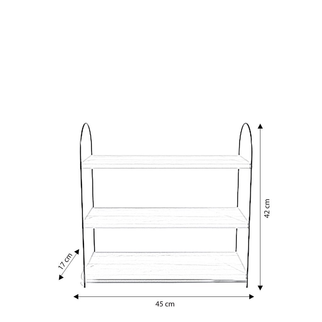 Keittiökaappi, Asir, 45x42x17 cm, ruskea/musta hinta ja tiedot | Keittiön kaapit | hobbyhall.fi