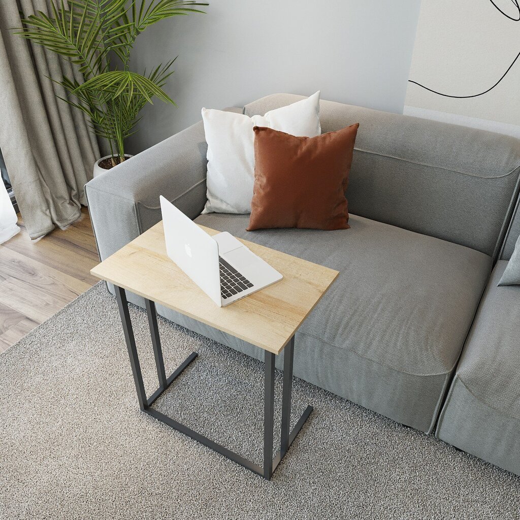 Sivupöytä, Asir, 60x73x40 cm, musta/ruskea hinta ja tiedot | Sohvapöydät | hobbyhall.fi