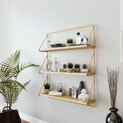 Seinähylly, Asir, 60x80x18 cm, kulta/ruskea hinta ja tiedot | Hyllyt | hobbyhall.fi