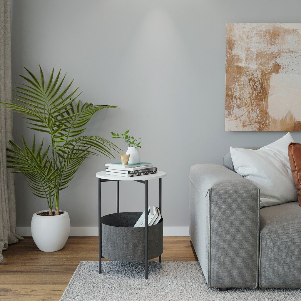 Sivupöytä, Asir, 43x60x43 cm, musta/valkoinen hinta ja tiedot | Sohvapöydät | hobbyhall.fi
