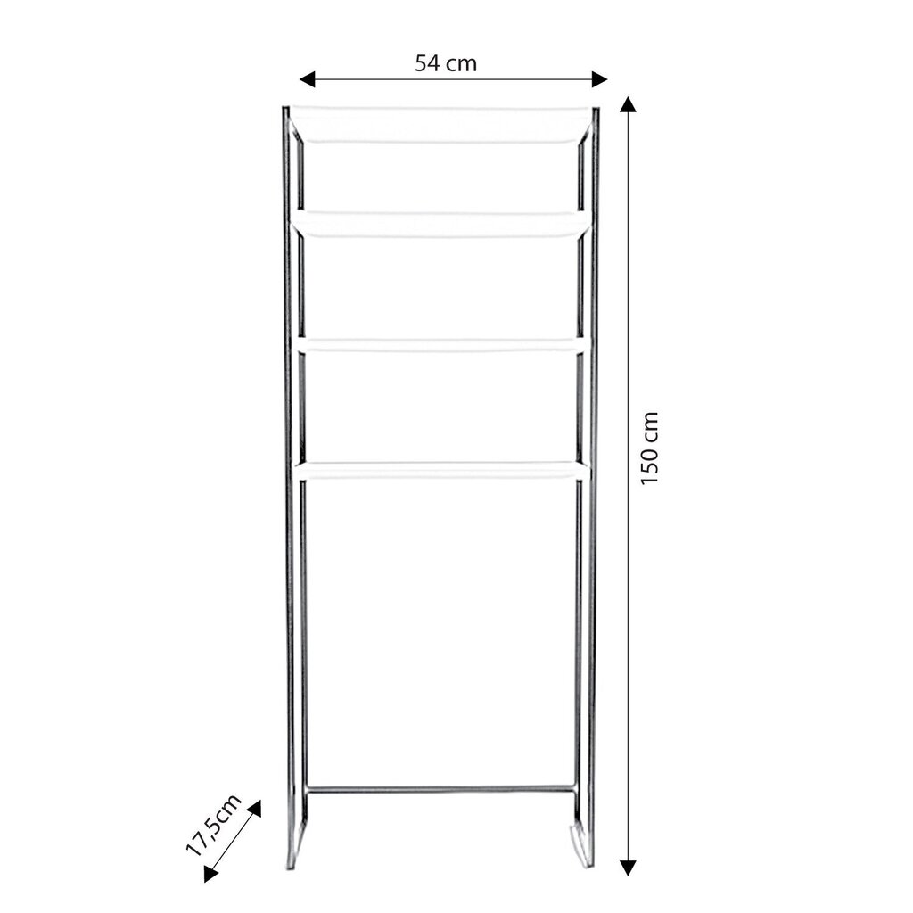 Kylpyhuonekaappi, Asir, 54x150x17,5 cm, valkoinen/musta hinta ja tiedot | Kylpyhuonekaapit | hobbyhall.fi