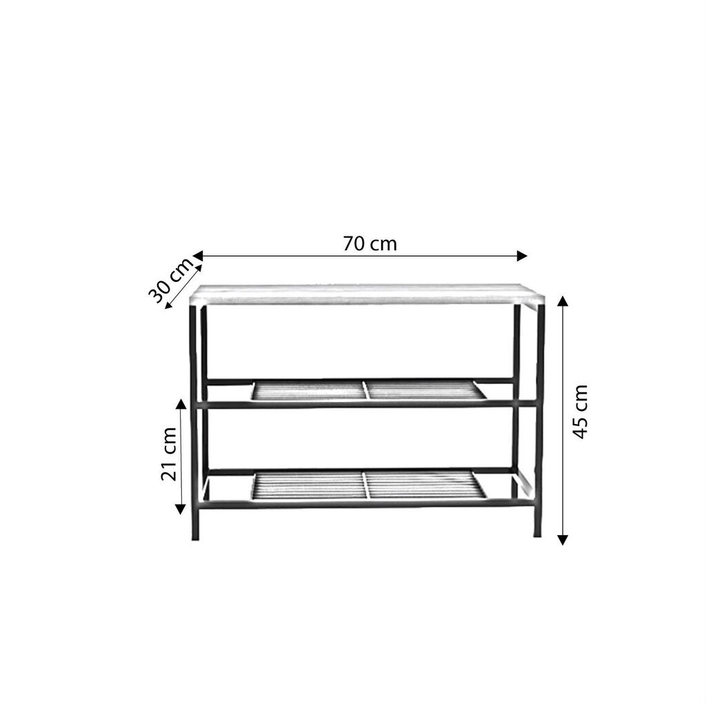 Kenkäkaappi, Asir, 70x45x30 cm, beige/musta hinta ja tiedot | Kenkäkaapit ja -hyllyt | hobbyhall.fi