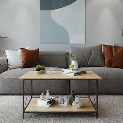 Kahvipöytä, Asir, 110x50x50 cm, beige/musta hinta ja tiedot | Sohvapöydät | hobbyhall.fi