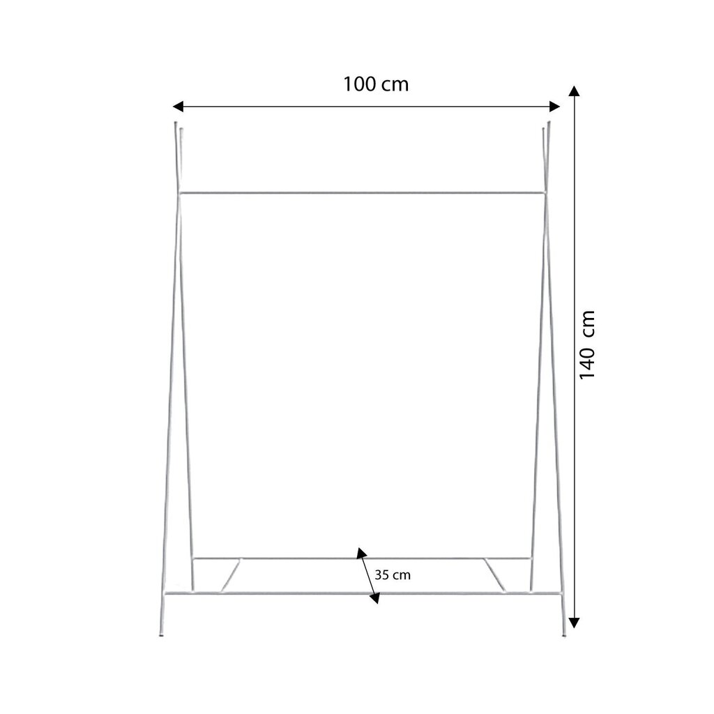 Vaatekaappi, Asir, 100x140x35 cm, kultainen hinta ja tiedot | Naulakot | hobbyhall.fi