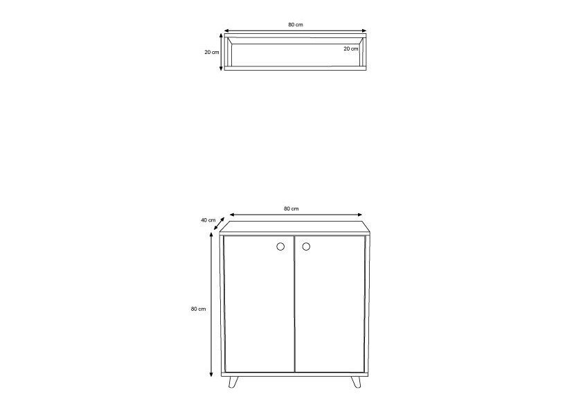 Halliteline, Asir, 80x80x40 cm, beige/valkoinen hinta ja tiedot | Eteisen kalusteryhmät | hobbyhall.fi