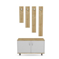 Halliteline, Asir, 100x50x35 cm, beige/valkoinen hinta ja tiedot | Eteisen kalusteryhmät | hobbyhall.fi