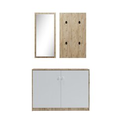 Halliteline, Asir, 96x78x40 cm, beige/valkoinen hinta ja tiedot | Eteisen kalusteryhmät | hobbyhall.fi