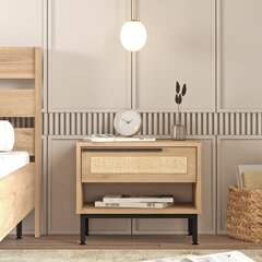 Yöpöytä, Asir, 53,6x42,4x44,5 cm, beige hinta ja tiedot | Yöpöydät | hobbyhall.fi
