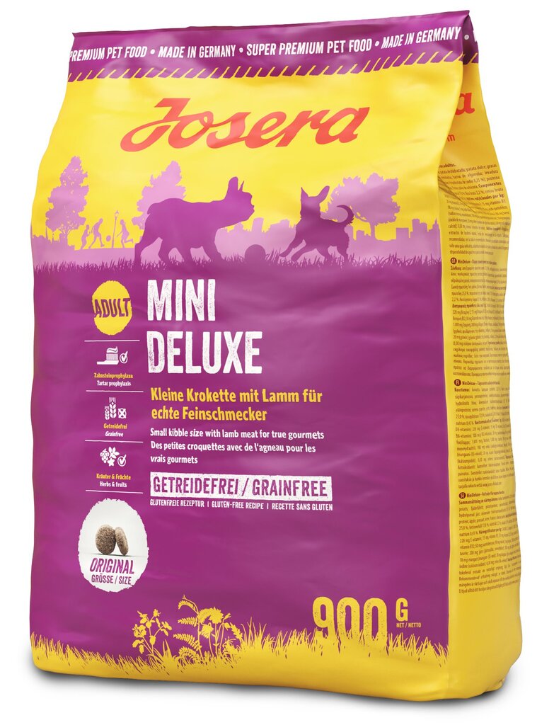 Josera MiniDeluxe lammas pienille aikuisille koirille, 900 g hinta ja tiedot | Koiran kuivaruoka | hobbyhall.fi