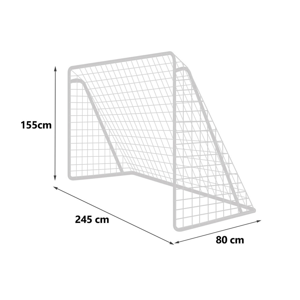 Jalkapallomaali + maaliverkko, 245 x 155 x 80 cm hinta ja tiedot | Jalkapallomaalit ja verkot | hobbyhall.fi