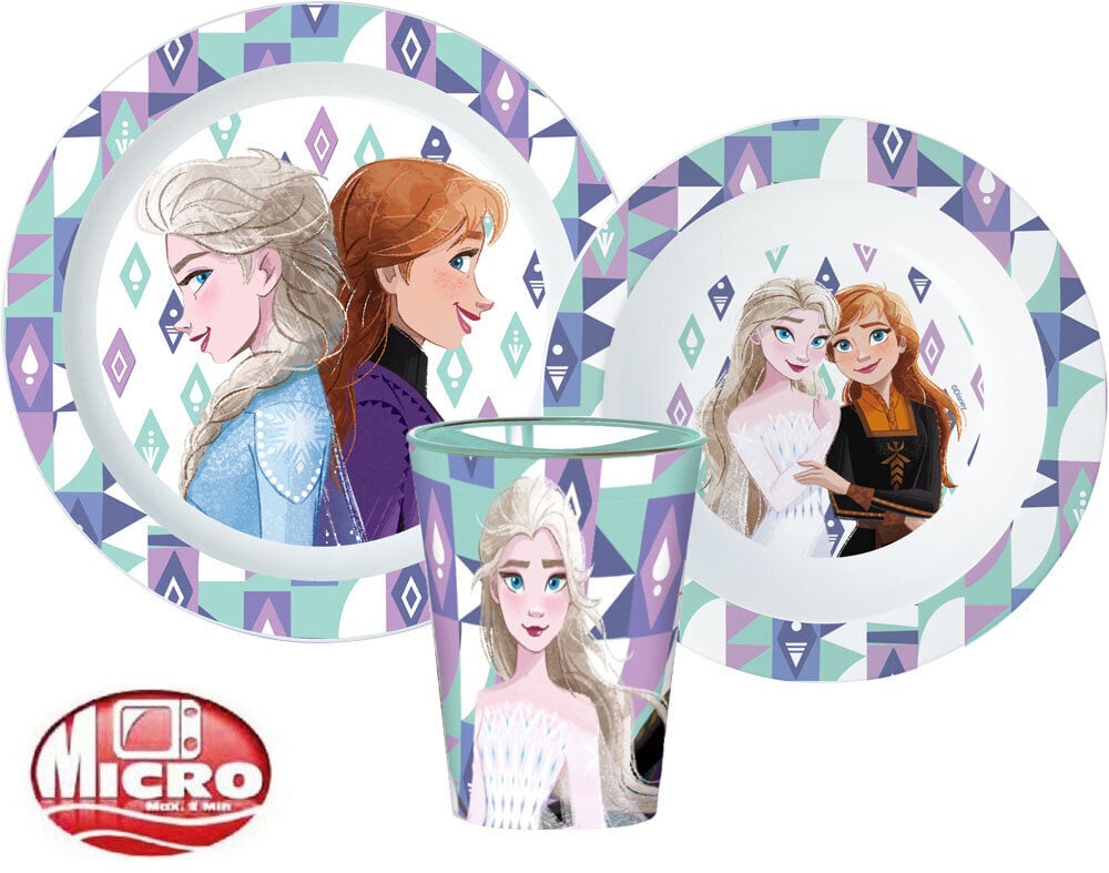 Astiasetti Disney Frozen Ice Magic, 3 osaa hinta ja tiedot | Vauvan ja lasten astiat | hobbyhall.fi