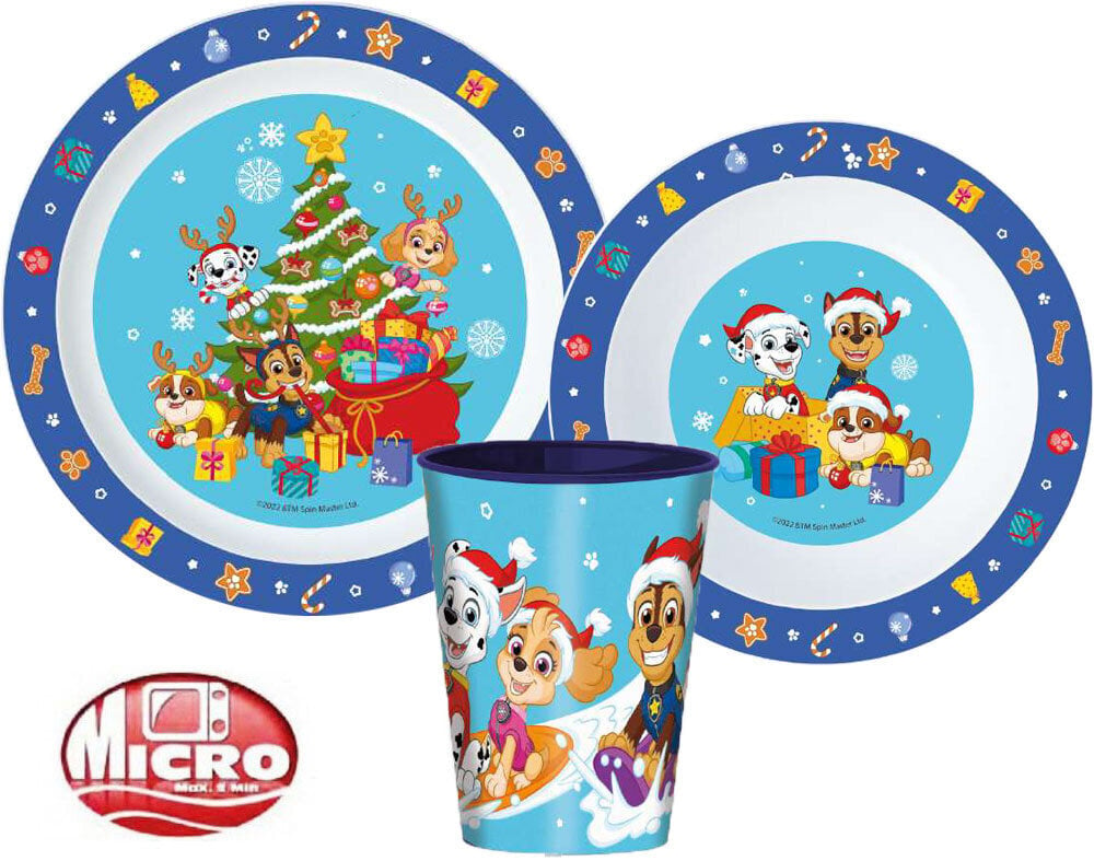 Astiasetti Paw Patrol Christmas, 3 osaa hinta ja tiedot | Vauvan ja lasten astiat | hobbyhall.fi