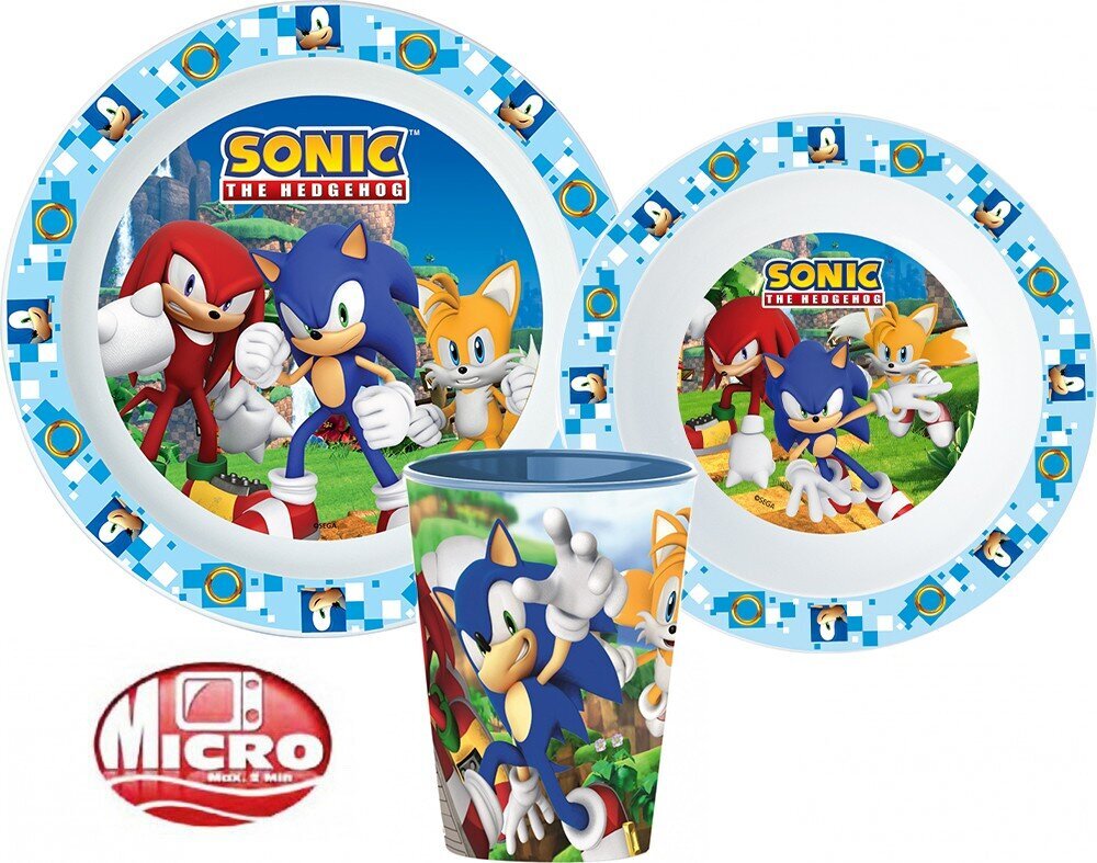 Astiasetti Sonic the Hedgehog, 3 osaa hinta ja tiedot | Vauvan ja lasten astiat | hobbyhall.fi
