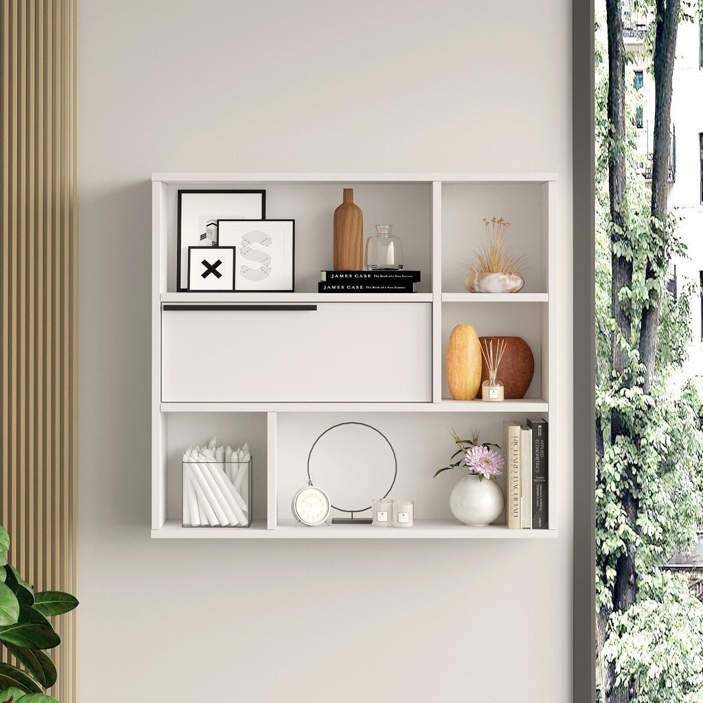 Seinähylly, Asir, 90,1x81x22 cm, valkoinen hinta ja tiedot | Hyllyt | hobbyhall.fi