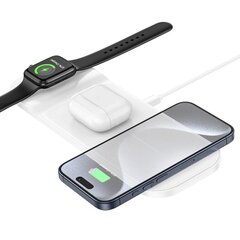 HOCO 3in1 CQ5 15W, valkoinen, tukee Apple Watch -älykelloa hinta ja tiedot | Puhelimen laturit | hobbyhall.fi