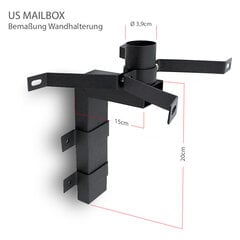 Seinäkiinnike postilaatikkoon MAILBOX US, musta/teräs hinta ja tiedot | Postilaatikot ja talonumerot | hobbyhall.fi