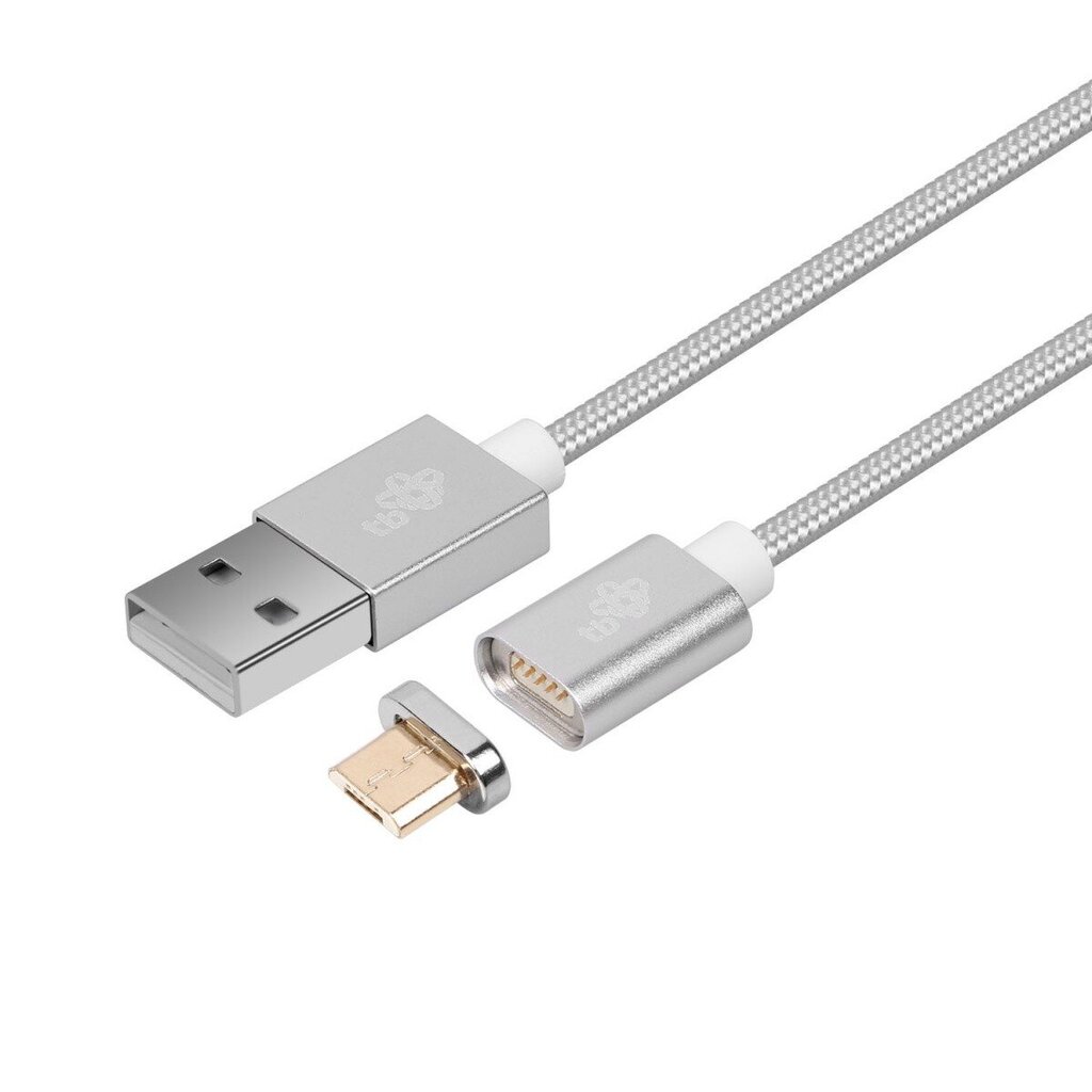 TB Magneettikaapeli Micro USB Hopea 1 m hinta ja tiedot | Kaapelit ja adapterit | hobbyhall.fi