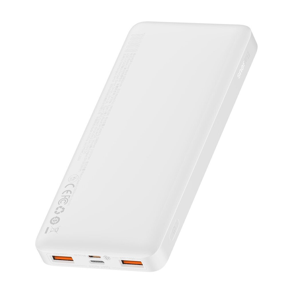 Varavirtalähde Baseus Bipow PPDML-L02 10000 mAh / 20W / 12V / 3A, valkoinen hinta ja tiedot | Varavirtalähteet | hobbyhall.fi