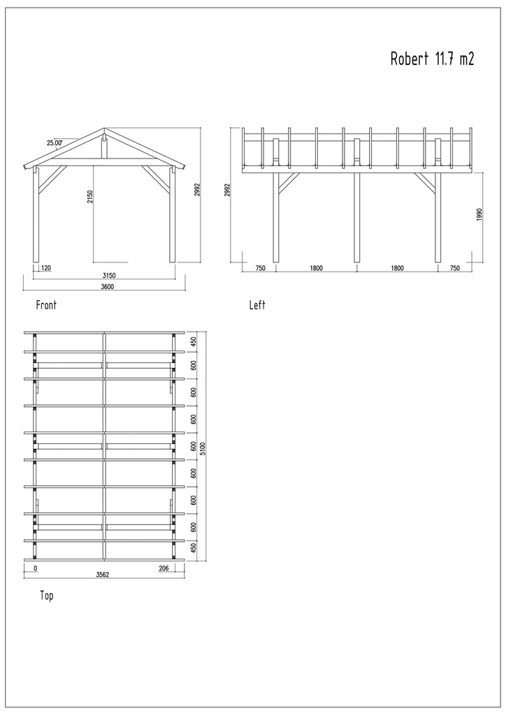 Autokatos Robert 11,7 m² hinta ja tiedot | Piharakennukset | hobbyhall.fi