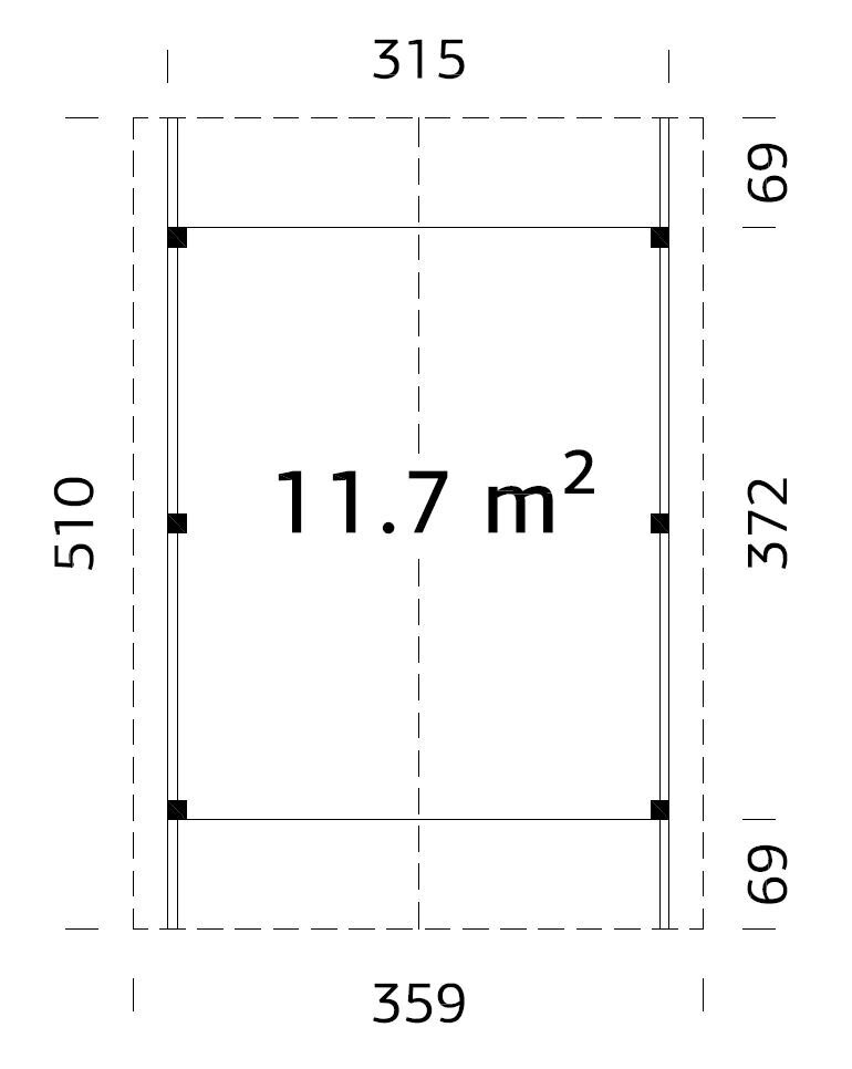 Autokatos Robert 11,7 m² hinta ja tiedot | Piharakennukset | hobbyhall.fi