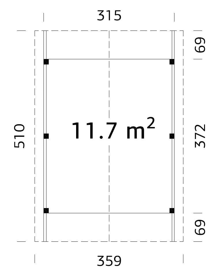 Autokatos Robert 11,7 m² valkoisella pohjamaalilla hinta ja tiedot | Piharakennukset | hobbyhall.fi