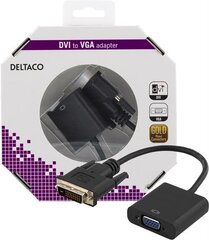 Deltaco DVI-VGA-K, DVI, VGA hinta ja tiedot | Kaapelit ja adapterit | hobbyhall.fi