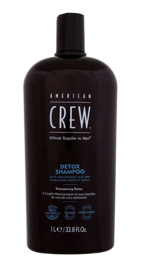 Puhdistava shampoo rasvoittuville hiuksille American Crew Detox Shampoo, 1000ml hinta ja tiedot | Shampoot | hobbyhall.fi