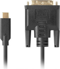 Lanberg USB C - DVI-kaapeli Lanberg CA-CMDV-10CU-0018-BK Musta 1,8 m hinta ja tiedot | Kaapelit ja adapterit | hobbyhall.fi
