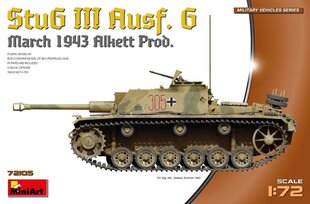 Liimattava malli MiniArt 72105 StuG III Ausf. G March 1943 Prod. 1/72 hinta ja tiedot | Koottavat pienoismallit | hobbyhall.fi