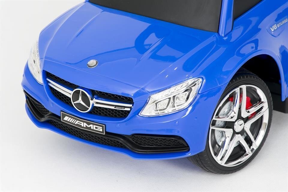 Leluauto kahvalla - Mercedes C63, sininen hinta ja tiedot | Vauvan lelut | hobbyhall.fi