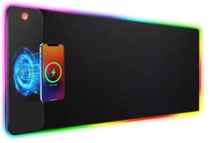 RGB pelihiirimatto langattomalla laturilla, pehmeä näppäimistö, 30x80cm, 10W hinta ja tiedot | Hiiret | hobbyhall.fi