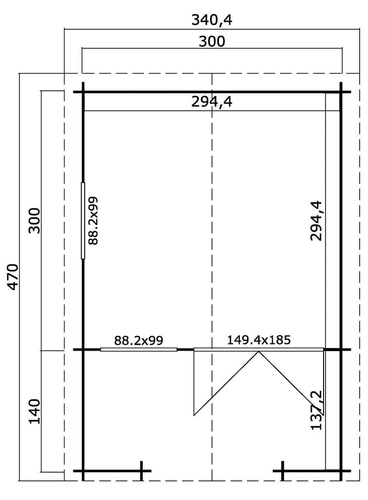 Vierasmaja Loola 8,7 m² + terassi maalattu punaiseksi hinta ja tiedot | Piharakennukset | hobbyhall.fi