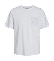 Jack & Jones miesten T-paita 12249184*02, valkoinen 5715509470517 hinta ja tiedot | Miesten T-paidat | hobbyhall.fi