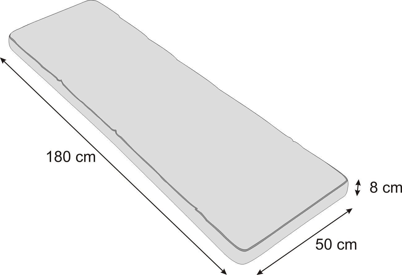 Tyyny penkille Etna Ekolen 180x50 cm, musta hinta ja tiedot | Istuintyynyt, pehmusteet ja päälliset | hobbyhall.fi