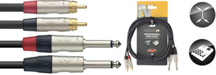 Äänikaapeli 2 x RCA - 2x 6.35 Jack mono TS 1.5m hinta ja tiedot | Kaapelit ja adapterit | hobbyhall.fi