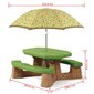 Step2 piknikpöytä sateenvarjolla hinta ja tiedot | Puutarhapöydät | hobbyhall.fi