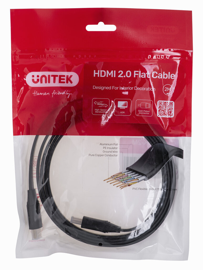 UNITEK HDMI, 2 m hinta ja tiedot | Kaapelit ja adapterit | hobbyhall.fi