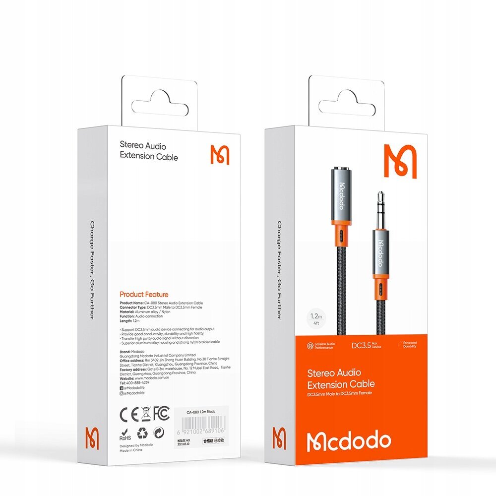 Audiojatkokaapeli MCDODO AUX MINI JACK 3,5mm hinta ja tiedot | Kaapelit ja adapterit | hobbyhall.fi