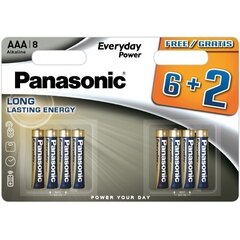 Panasonic Everyday Power -akku LR03EPS/8B (6+2) hinta ja tiedot | Paristot | hobbyhall.fi