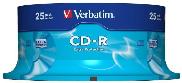 Verbatim CD-R Extra Protection 700MB 52x 25kpl kara hinta ja tiedot | Kannettavien tietokoneiden lisätarvikkeet | hobbyhall.fi