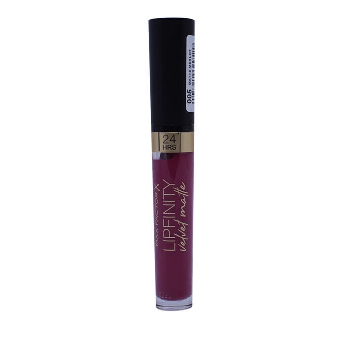 Nestemäinen huulipuna Max Factor Lipfinity Velvet Matte 3,5 ml, 005 Matte Merlot hinta ja tiedot | Huulipunat, huulikiillot ja huulirasvat | hobbyhall.fi